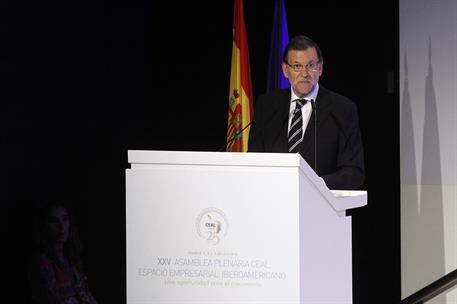 2/10/2014. Rajoy inaugura la XXV Asamblea Plenaria del CEAL. El presidente del Gobierno, Mariano Rajoy, durante su intervención en el acto d...